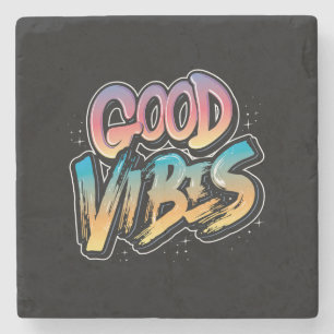 Good-vibes-Slogan-Grafik-Typografie Steinuntersetzer