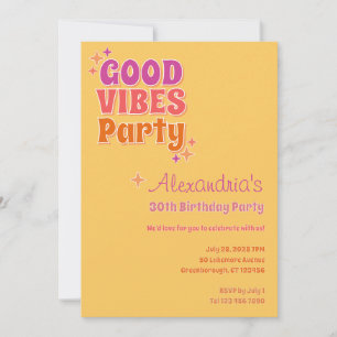 Good Vibes Summer 30. Geburtstag Party Einladung