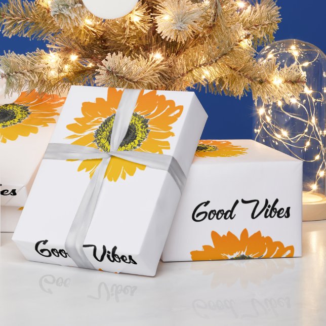 Good Vibes Sunflower Geschenkpapier (Feiertage)