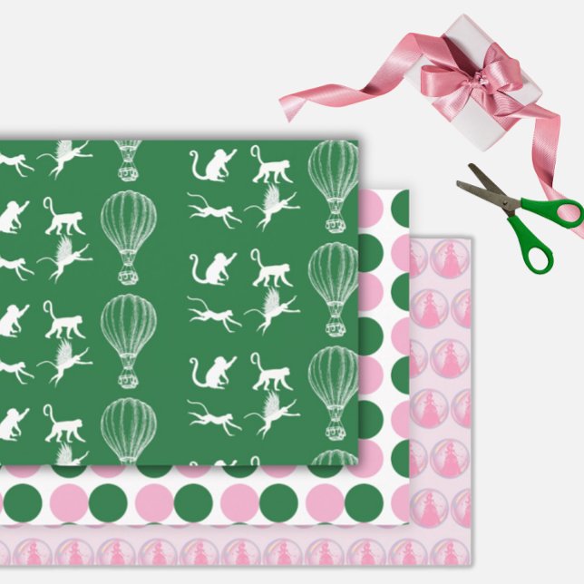 Good Witch Bad Witch - Pink & Green Girls Geburtst Geschenkpapier Set (Pink & Green Witch - Wickedly Good Birthday Party )