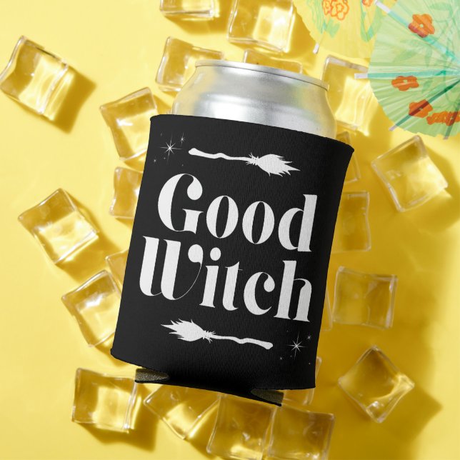 Good Witch Bad Witch Trendy Typografie Halloween Dosenkühler (In Situ Sommer)