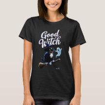 Good Witch - Cute Halloween Cat Flying Ghost