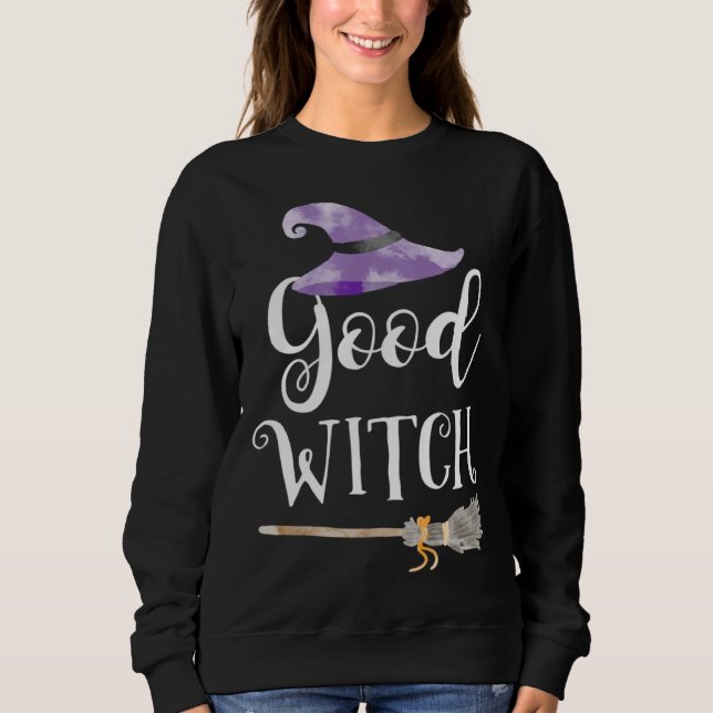 Good Witch Cute Hat Broomstick Halloween Tee (Vorderseite)