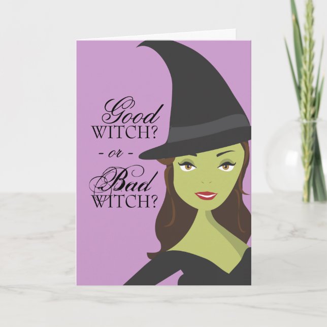 Good Witch or Bad Witch Halloween Card Karte (Vorderseite)