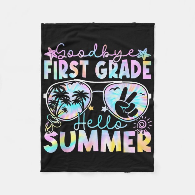 Goodbye 1. Klasse Hallo Sommer erste Klasse Letzte Fleecedecke (Vorderseite)