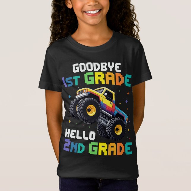 Goodbye 1st Grade Abschluss Monster Truck T-Shirt (Vorderseite)