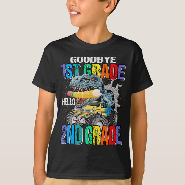 Goodbye 1st Grade Hallo 2nd Grade Monster Truck  T-Shirt (Vorderseite)
