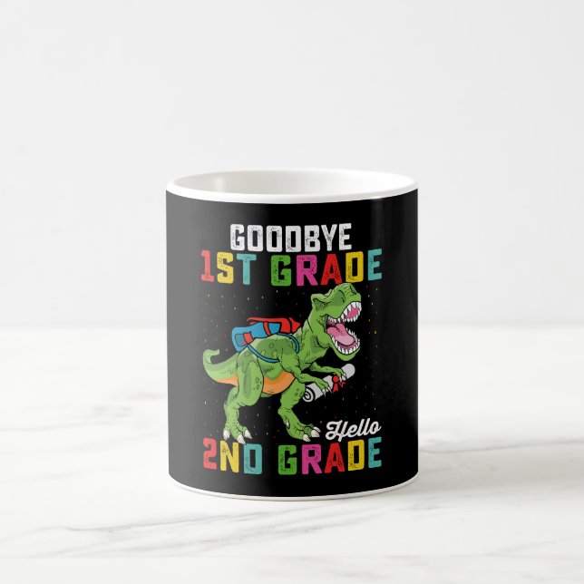 Goodbye 1st Grade Hello 2nd Grade T Rex Dinosaur Kaffeetasse (Mittel)