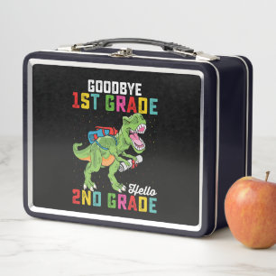 Goodbye 1st Grade Hello 2nd Grade T Rex Dinosaur Metall Brotdose