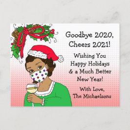 Goodbye 2020 Weihnachten Spaß Funny Retro Lady Postkarte
