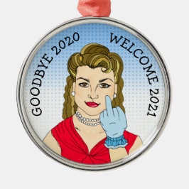 Goodbye 2020 Welcome 2021 Funny Retro Weihnachten Ornament Aus Metall
