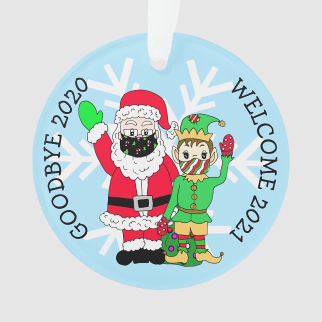 Goodbye 2020 Welcome 2021 Weihnachten Ornament (Vorderseite)