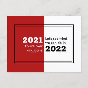 Goodbye 2021 Hallo 2022 Frohes neues Jahr Postkarte