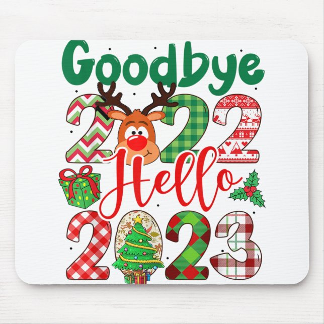 Goodbye 2022 Hallo 2023 Leopard Weihnachten Mousepad (Vorne)