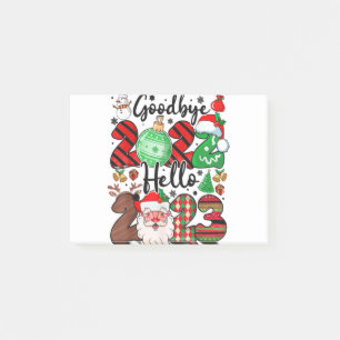 Goodbye 2022 Hello 2023 Niedlich Santa Claus Reind Post-it Klebezettel