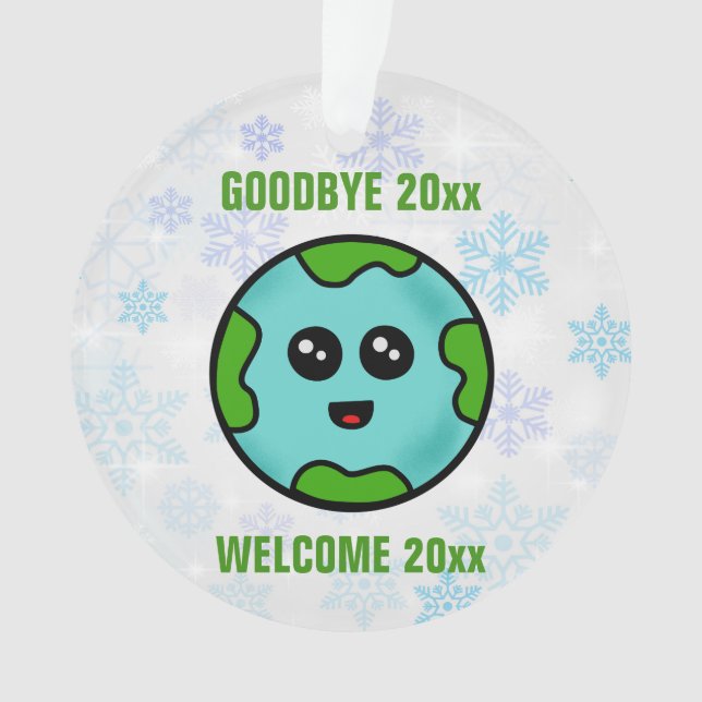 Goodbye 2023 Welcome 2024 Niedliche Weihnachtsschm Ornament (Vorderseite)
