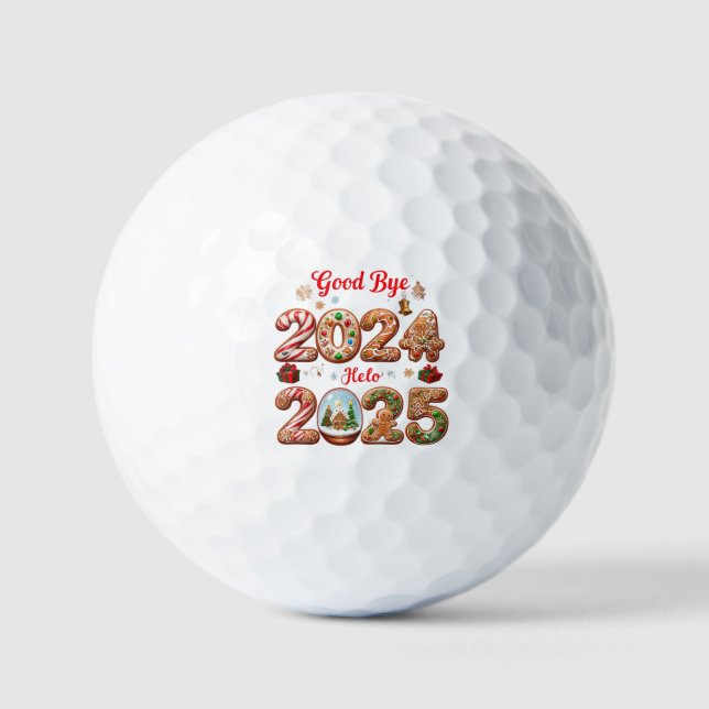 Goodbye 2024 Hello 2025 Happy New Year Design Golfball (Vorderseite)