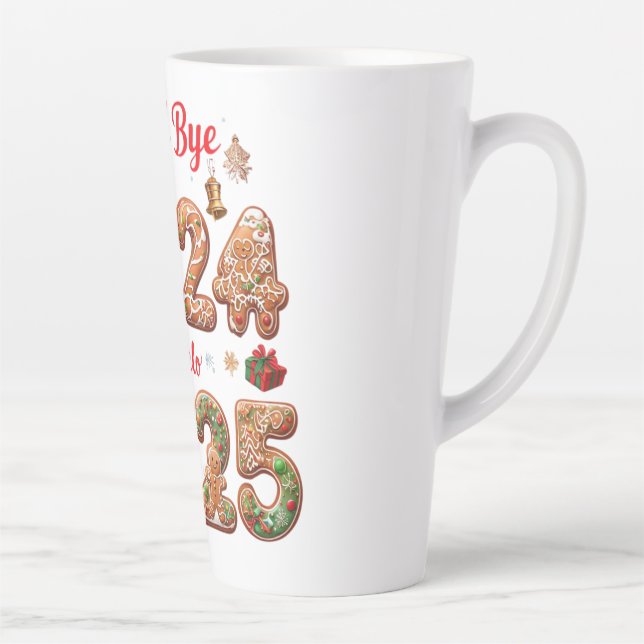 Goodbye 2024 Hello 2025 Happy New year Design Milchtasse (Rechts)