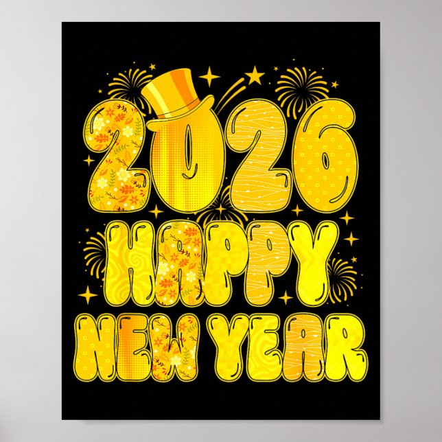 Goodbye 2025 Happy New Year 2026 Women Girl Kids  Poster (Vorne)