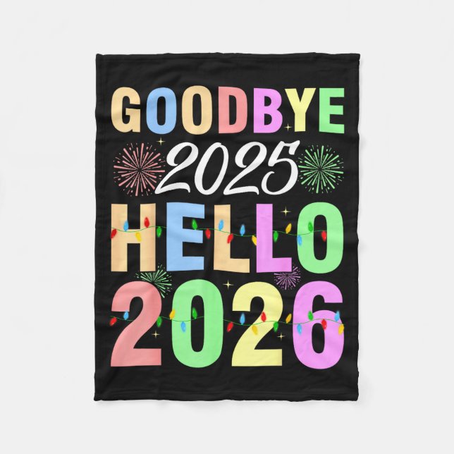 Goodbye 2025 Hello 2026 Christmas Lights Happy New Fleecedecke (Vorderseite)