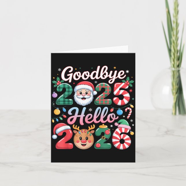 Goodbye 2025 Hello 2026 Christmas New Year Gift  Karte (Vorderseite)