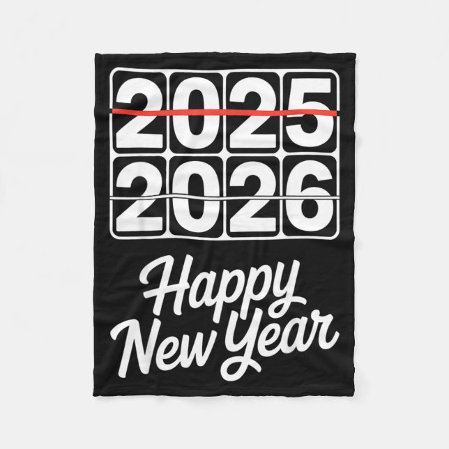 Goodbye 2025 Hello 2026 Clock Happy New Year Party Fleecedecke (Vorderseite)