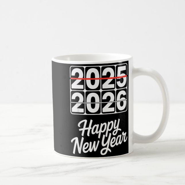 Goodbye 2025 Hello 2026 Clock Happy New Year Party Kaffeetasse (Rechts)
