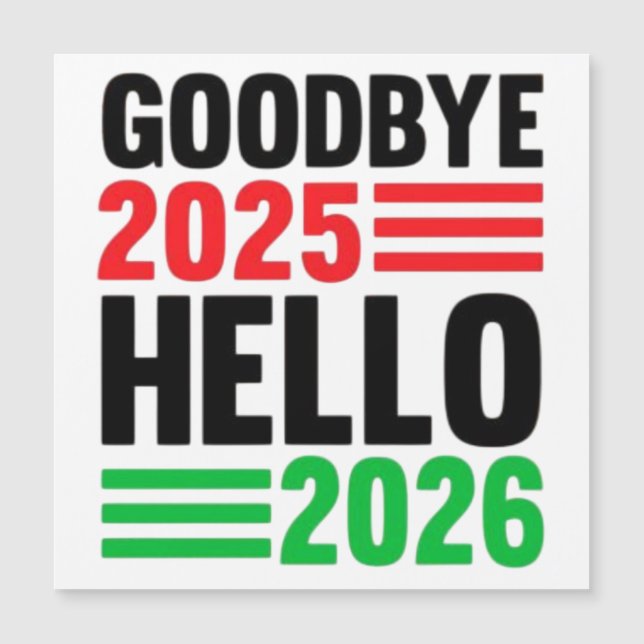 Goodbye 2025 Hello 2026 - Feiern eines Fresh Star Magnetkarte (Vorderseite)