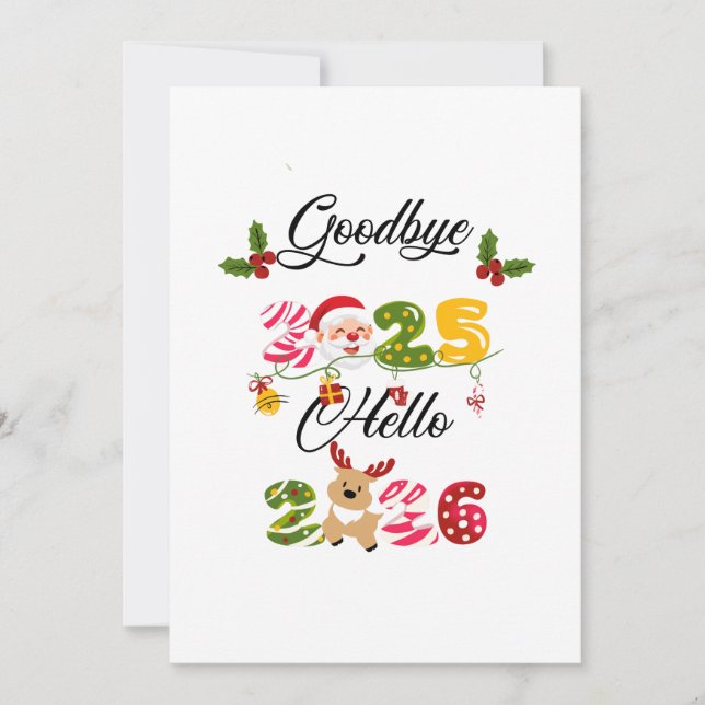 Goodbye 2025 Hello 2026 New Year Design Einladung (Vorderseite)