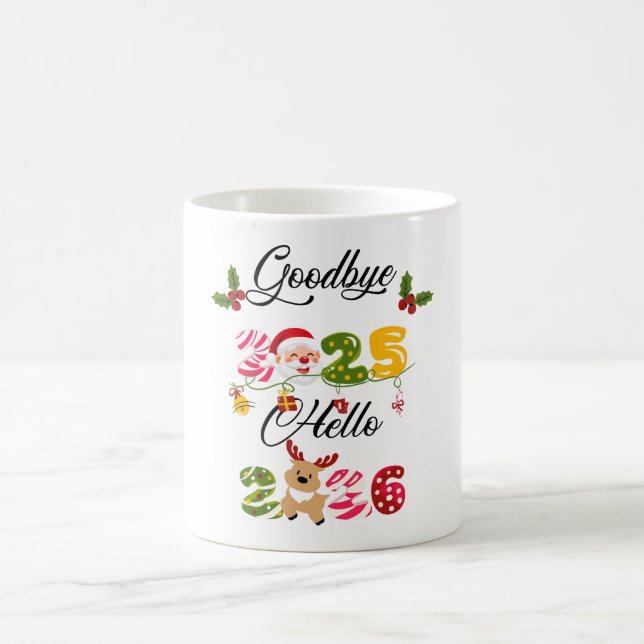 Goodbye 2025 Hello 2026 New Year Design Kaffeetasse (Mittel)