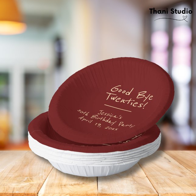 Goodbye 20s Feminine Minimalistisch Modern Typogra Pappteller (Von Creator hochgeladen)
