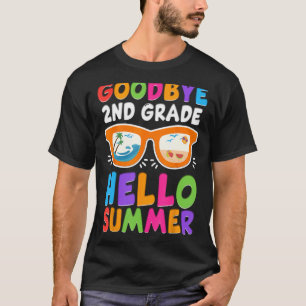Goodbye 2 Grade Boys Kids Hallo Sommer Letzten Tag T-Shirt