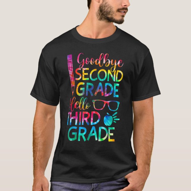Goodbye 2. Grade Hello Third 3 Grade Abschluss T-Shirt (Vorderseite)