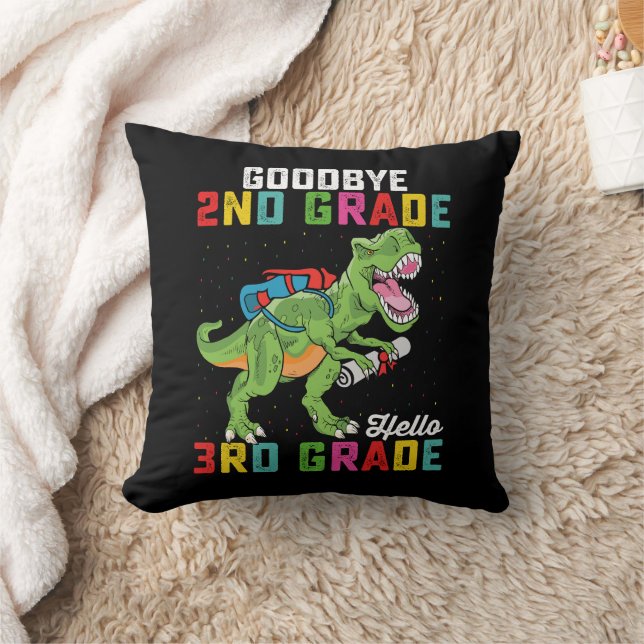 Goodbye 2. Klasse Hello 3rd Grade T Rex Dinosaur Kissen (Decke)