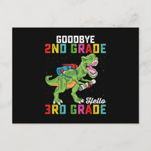 Goodbye 2. Klasse Hello 3rd Grade T Rex Dinosaur Postkarte