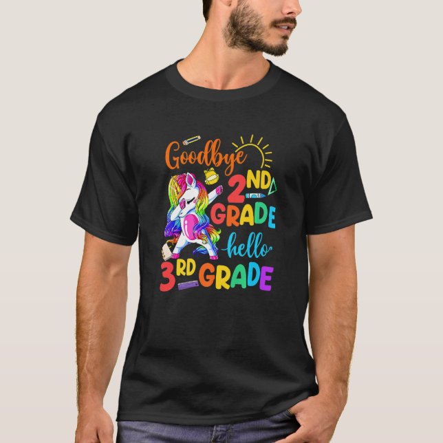 Goodbye 2. Klasse Hello 3rd Grade Unicorn Girls 20 T-Shirt (Vorderseite)