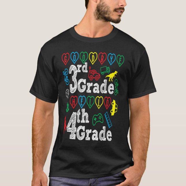 Goodbye 3rd Grade Hello 4th Grade Back To School S T-Shirt (Vorderseite)