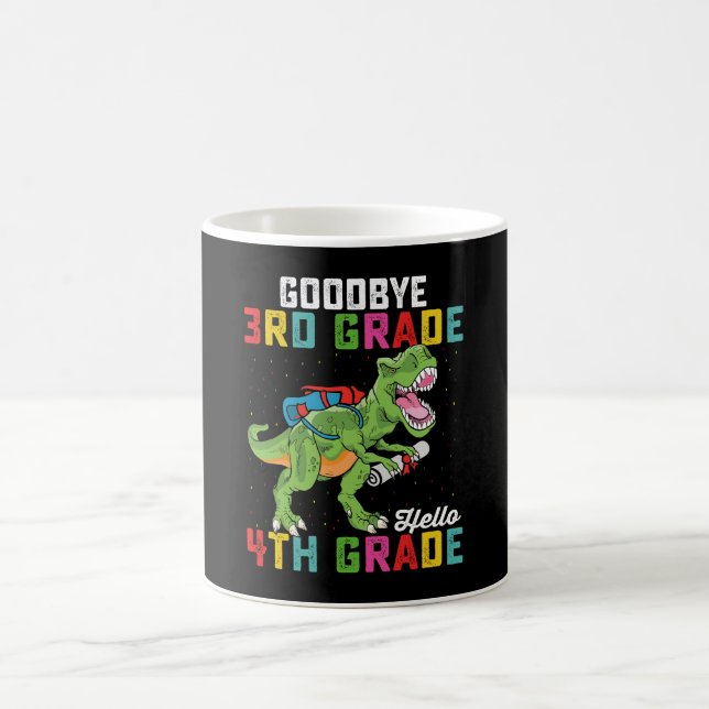 Goodbye 3rd Grade Hello 4th Grade T Rex Dinosaur Kaffeetasse (Mittel)
