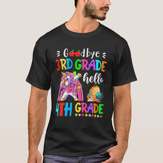 Goodbye 3RD Hello 4TH Grade Teacher Zurück T-Shirt (Vorderseite)