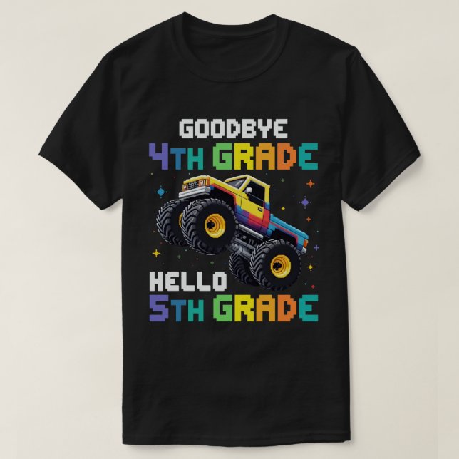 Goodbye 4. Grade Monster Truck Abschluss T-Shirt (Design vorne)