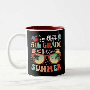 Goodbye 5 th Grade Hello Summer Abschluss Zweifarbige Tasse