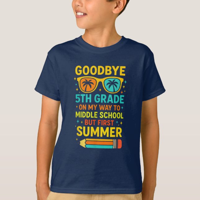 Goodbye 5th Grade - Abschluss Middle School T-Shirt (Vorderseite)