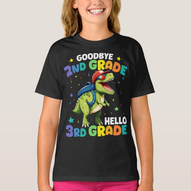 Goodbye Abschluss der zweiten Klasse T Rex Dinosau T-Shirt (Vorderseite)