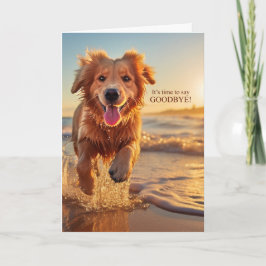 Goodbye Dog on Beach Niedlich Golden Retriever Karte
