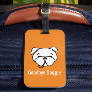 Goodbye Dogggie White Text Gepäckanhänger