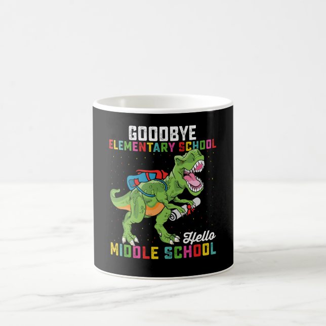 Goodbye Elementary Hello Middle School T Rex Kaffeetasse (Mittel)