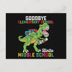 Goodbye Elementary Hello Middle School T Rex Postkarte