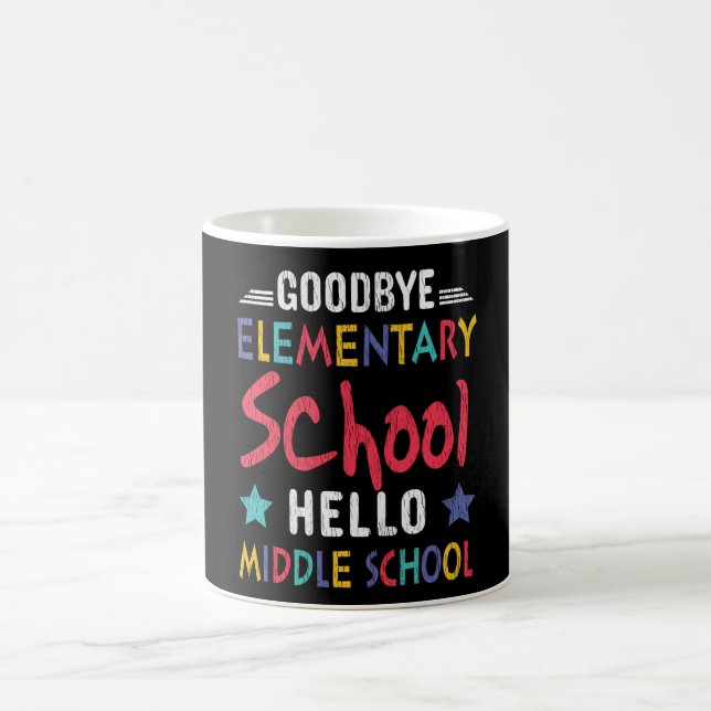 Goodbye Elementary School Hello Middle School Kids Kaffeetasse (Mittel)