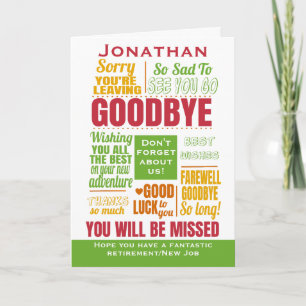Goodbye Farewell Retirement Typografy Karte