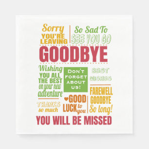 Goodbye Farewell Retirement Typografy Serviette